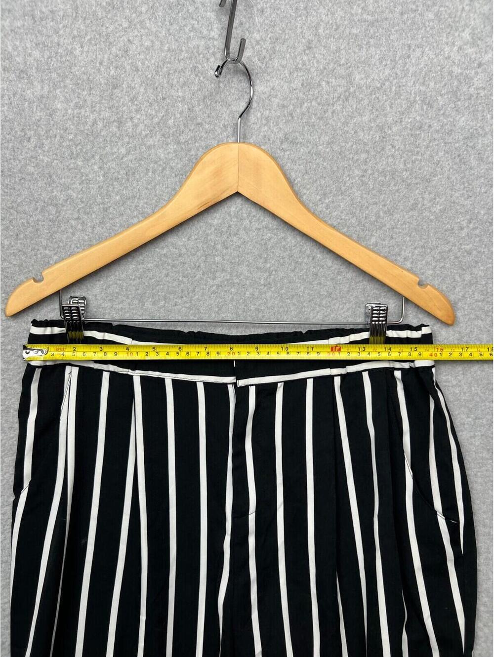 Pinstripes Womens L Straight Leg Pants Slacks Office Work Black Casual Work - Picture 7 of 10